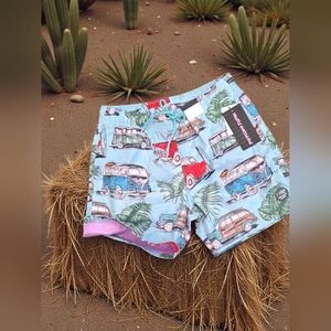 New fashion classic cars swim shorts Men